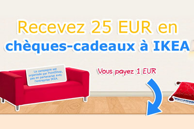 Chèque-cadeau IKEA de 25 € pour seulement 1 €