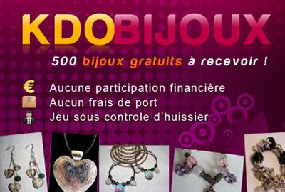 500 bijoux gratuits à gagner avec KdoBijoux !