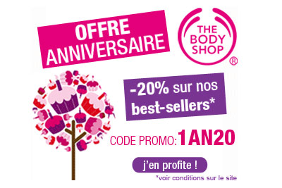  20% sur les best sellers Body Shop !