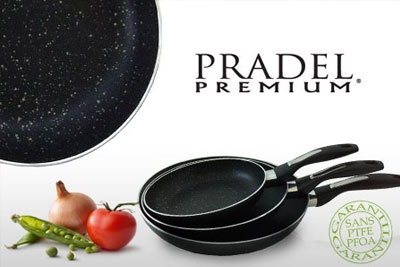 3 poêles Pradel Premium revêtement pierre à 34,90 € au lieu de 69,90 €