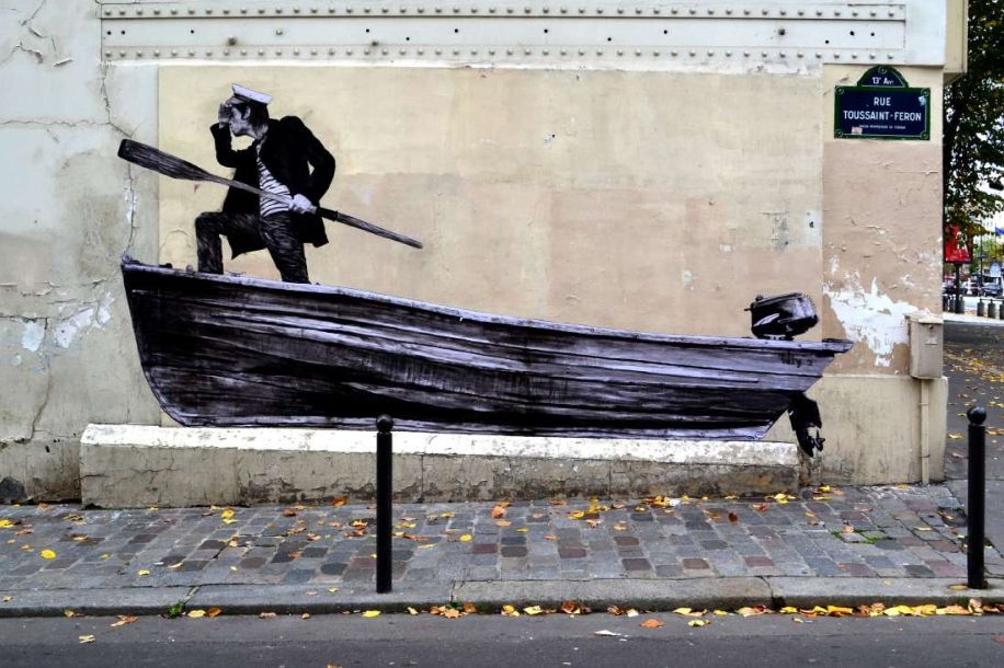 Exposition gratuite Sabordage par Levalet : l’art urbain entre humour et réflexion