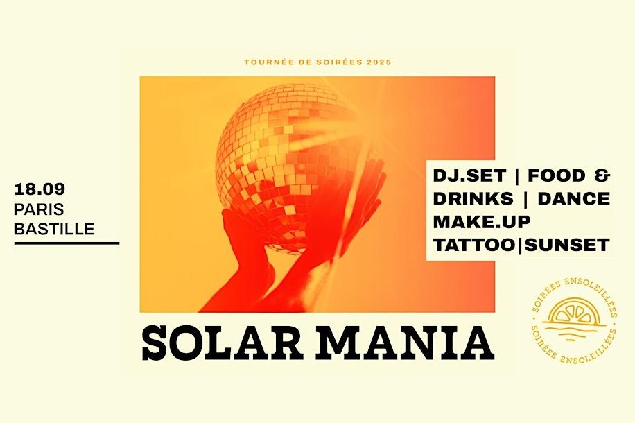 Soirée gratuite Solar Mania : DJ sets, jeux et ateliers